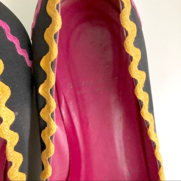 Moschino Striped Multicolor Flats Sz 7 - Picture 4 of 5